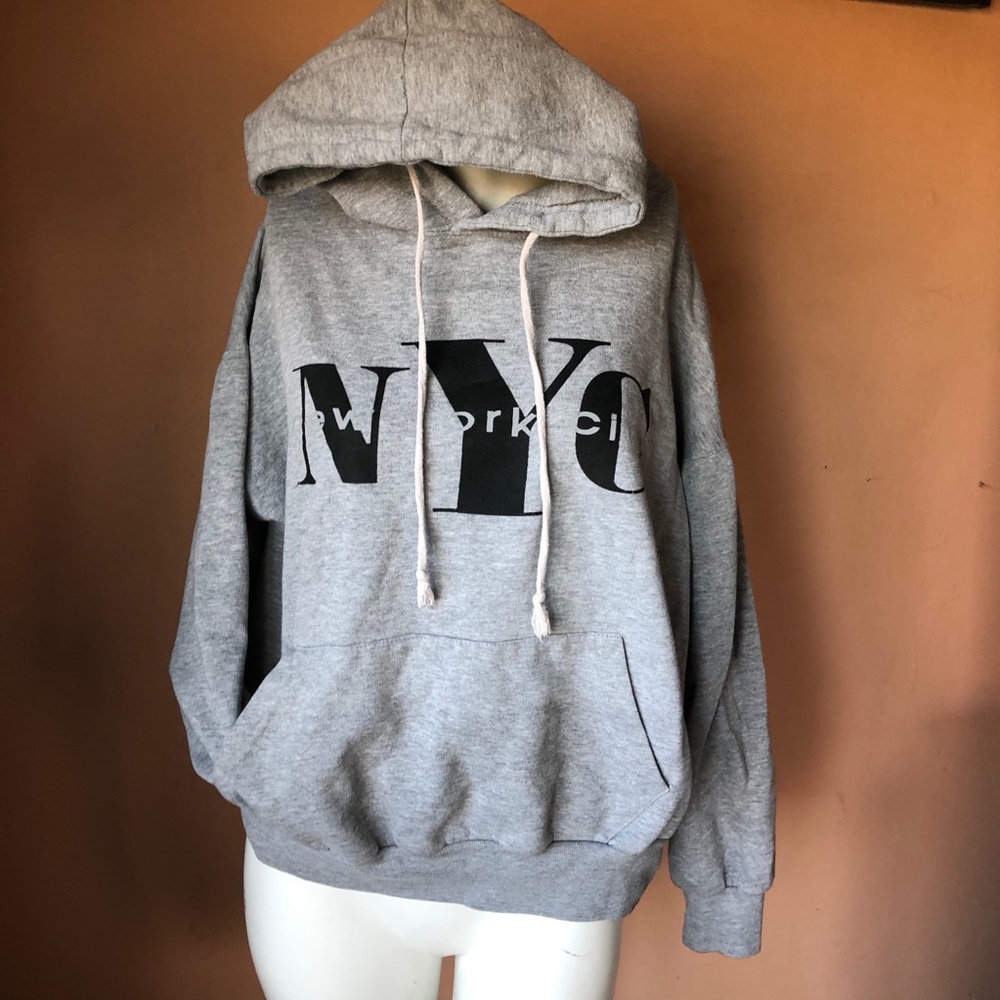 NYC gray hoodie sz medium
